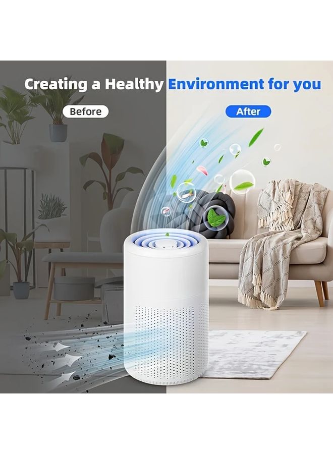 منقي الهواء الأبيض HEPA للمنزل والمكتب وغرفة النوم يزيل الروائح والغبار وحبوب اللقاح ووبر الحيوانات الأليفة - Image 4